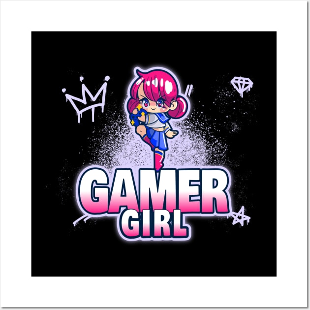 Gamer Girl Anime Otaku Wall Art by PlimPlom